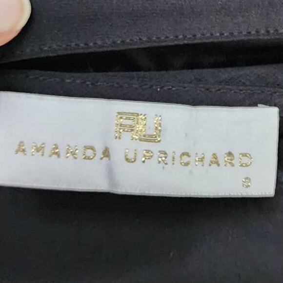 Amanda Uprichard Celia Dress in Black Silk Ruffle Flutter - Picture 5 of 7